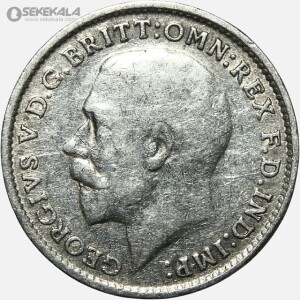 سکه 3 پنس نقره انگلیس 1917 (جرج پنجم)