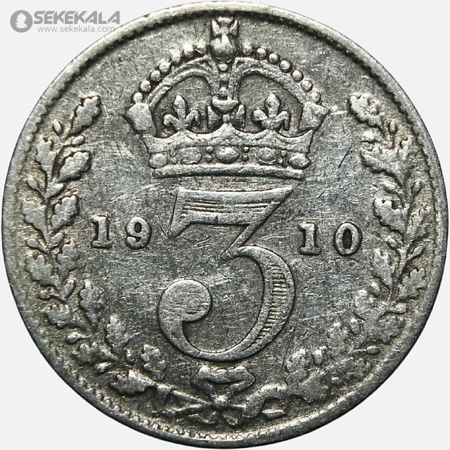 coin colletion store sekekala.comسکه خارجی 040704 (553) سکه 3 پنس نقره انگلیس 1910 (ادوارد هفتم)