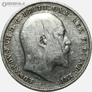 سکه 3 پنس نقره انگلیس 1910 (ادوارد هفتم)