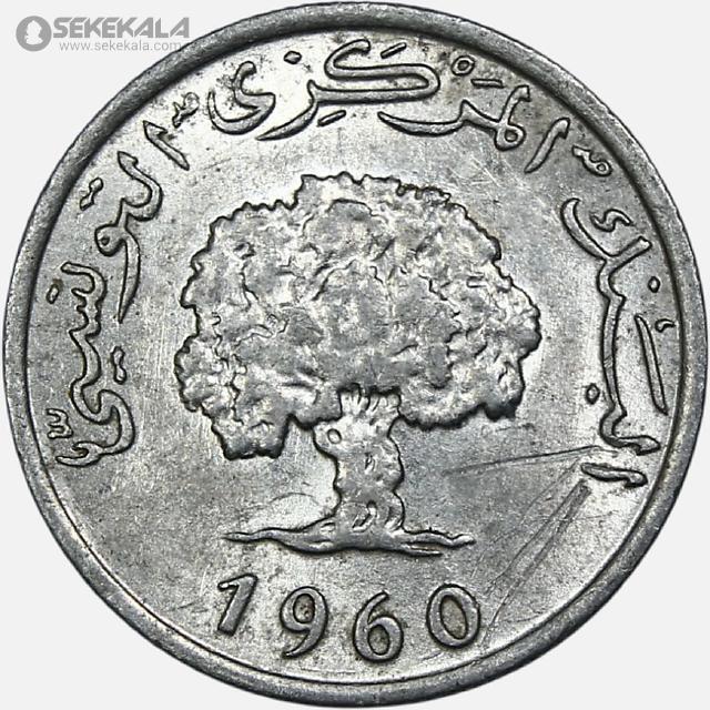 coin collection shop سکه خارجی www.sekekala.com040820 (139) سکه 1 ملیم تونس 1960 (AU)