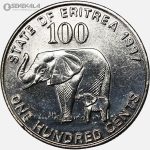 سکه 100 سنت کمیاب اریتره 1997 (AU)