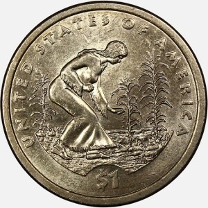 سکه 1 دلار یادبودی آمریکا 2009 (Planting Crops)(+AU)