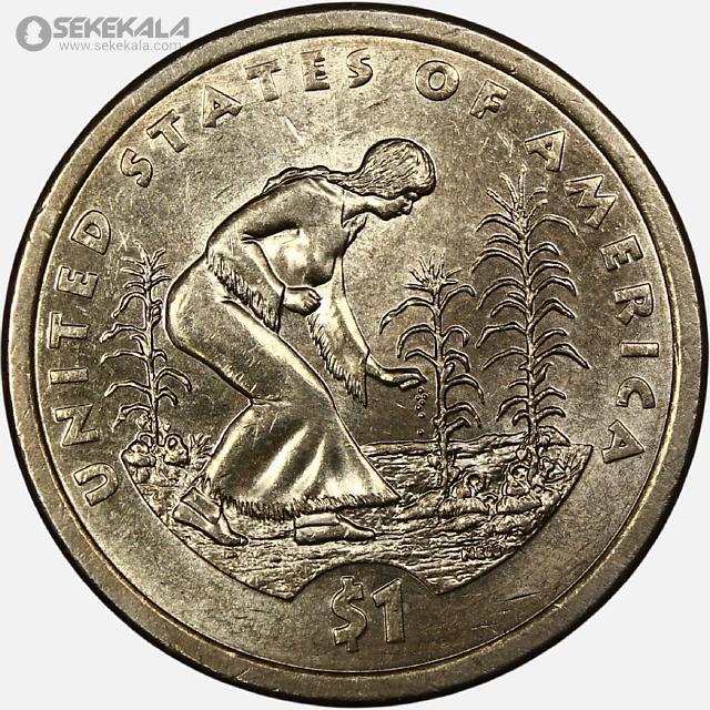 coin collection shop سکه خارجی www.sekekala.com040820 (59) سکه 1 دلار یادبودی آمریکا 2009 (Planting Crops)(+AU)
