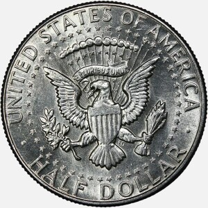 سکه نیم دلار نقره (جان اف کندی) آمریکا 1966 (+AU)