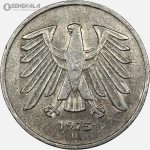 سکه 5 مارک آلمان 1975