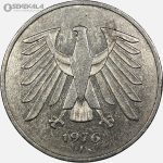 سکه 5 مارک آلمان 1976 J