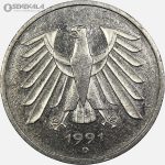 سکه 5 مارک آلمان 1991 D