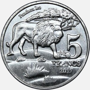 سکه 5 فرانک کاتانگا 2017 (بسیار کمیاب)(UNC)