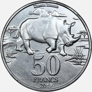 سکه 50 فرانک کاتانگا 2017 (بسیار کمیاب)(UNC)