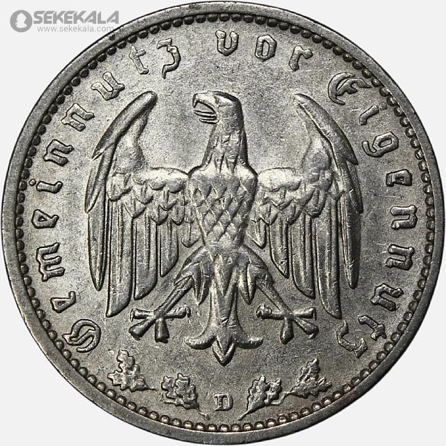 coin collection store numismatic www.sekekala.com 040829 (85) سکه 1 رایش مارک آلمان نازی 1936 D (بسیار کمیاب)