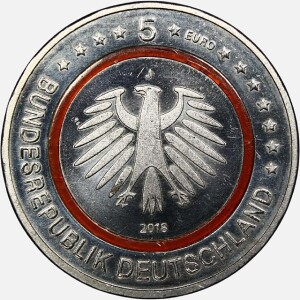 سکه سه آلیاژی 5 یورو یادبودی آلمان 2018 (UNC)(بسیار کمیاب)