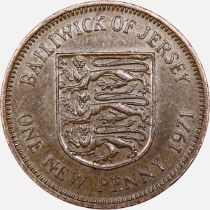 سکه 1 پنی کمیاب جرسی ۱۹۷۱ (AU)