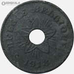 سکه 50 سنتیم کمیاب بلژیک 1918 (آلبرت اول)