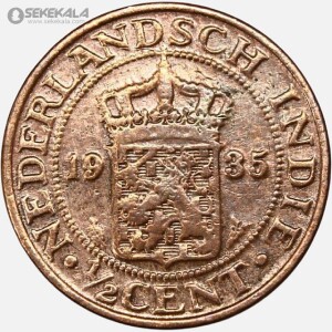 سکه ½ سنت کمیاب هند شرقی مستعمره هلند 1935