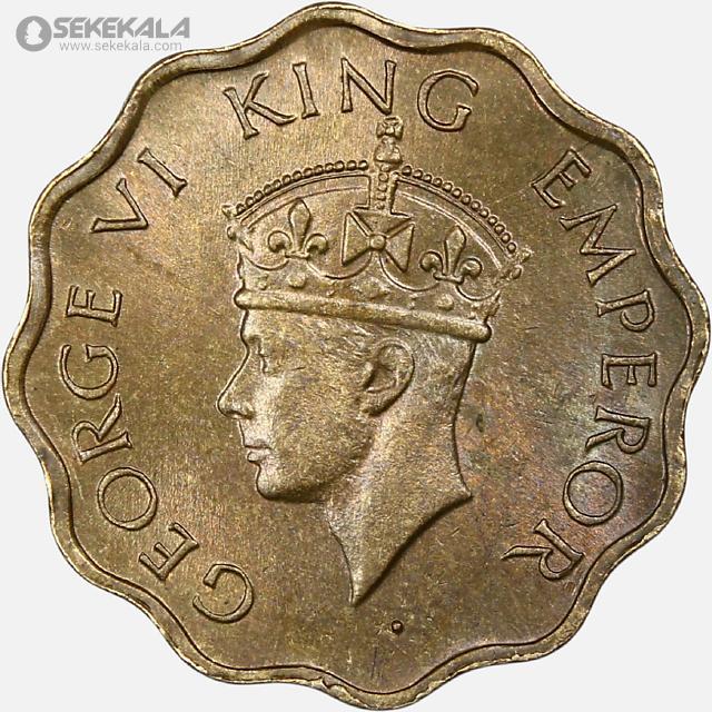 coin collection store سکه خارجی www.sekekala.com. 040808 (446) سکه 1 آنه هند مستعمره بریتانیا 1944 (جرج ششم)(UNC)