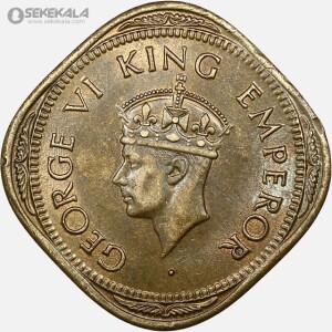 سکه 2 آنه هند مستعمره بریتانیا 1944 (جرج ششم)(AU)