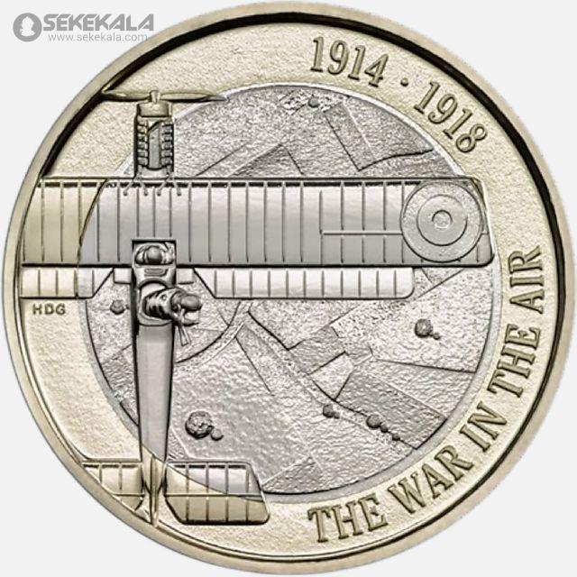 British commemorative coin, British pound, collectible proof pack www.sekekala.com 041005 (22) پک سکه 2 پوند پروف یادبودی انگلیس 2017 (پک فابریک Royal Mint)(هوانوردان جنگ جهانی اول)