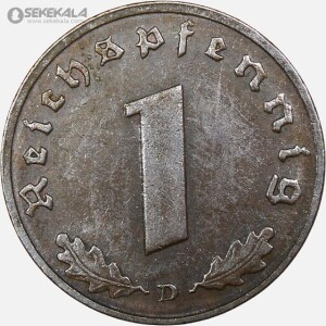 سکه 1 رایش فنیگ آلمان نازی 1937 D