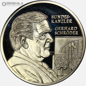 مدال پروف یادبودی آلمان 1998 (گرهارد شرودر صدر اعظم آلمان)(PF+کپسول)