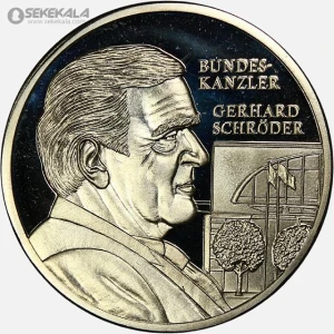 مدال پروف یادبودی آلمان 1998 (گرهارد شرودر صدر اعظم آلمان)(PF+کپسول)