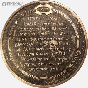 مدال برنز ایالات متحده آمریکا 1973 (موضوع کشاورزی و آبیاری)(ضرب فرانکلین مینت) + کپسول