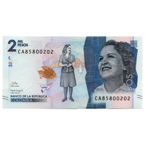 اسکناس 2000 پزو کلمبیا 2015 (UNC)