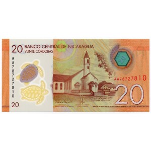 اسکناس 20 کوردوبا پلیمری نیکاراگوئه 2022 (UNC)