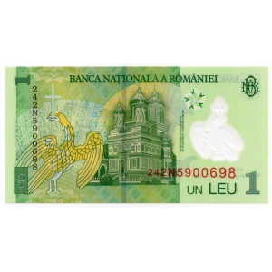 اسکناس 1 لئو پلیمری رومانی 2002 (UNC)