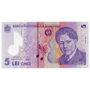 اسکناس 5 لئو پلیمری رومانی 2018 (UNC)