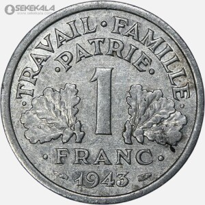 سکه 1 فرانک فرانسه 1943 (دولت ویشی)