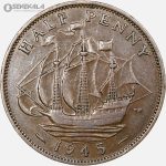 سکه نیم پنی انگلیس 1945 (جرج ششم)