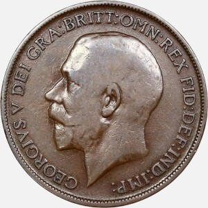 سکه 1 پنی انگلیس 1912 (جرج پنجم)
