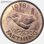 سکه 1 فارتینگ انگلیس 1938 (جرج ششم)(UNC)