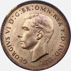 سکه 1 فارتینگ انگلیس 1939 (جرج ششم)(UNC)