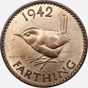 سکه 1 فارتینگ انگلیس 1942 (جرج ششم)(UNC)