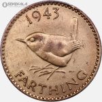 سکه 1 فارتینگ انگلیس 1943 (جرج ششم)(UNC)