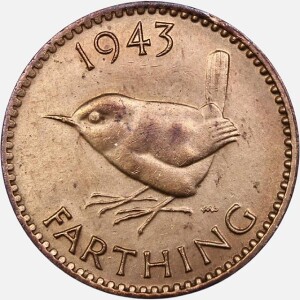 سکه 1 فارتینگ انگلیس 1943 (جرج ششم)(UNC)