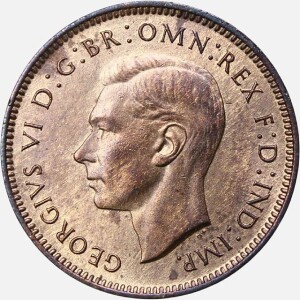 سکه 1 فارتینگ انگلیس 1947 (جرج ششم)(UNC)