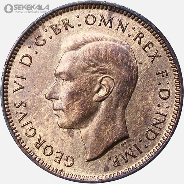 coin collection store www.sekekala.com فروشگاه سکه کالا سکه خارجی 040905 (463) سکه 1 فارتینگ انگلیس 1947 (جرج ششم)(UNC)