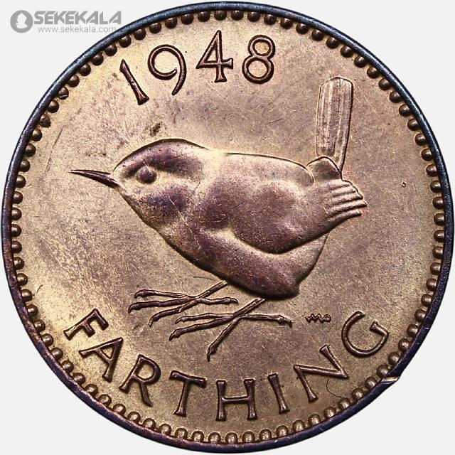 coin collection store www.sekekala.com فروشگاه سکه کالا سکه خارجی 040905 (466) سکه 1 فارتینگ انگلیس 1948 (جرج ششم)(UNC)