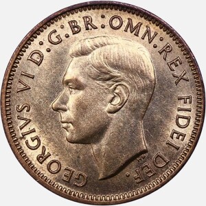 سکه 1 فارتینگ انگلیس 1950 (جرج ششم)(UNC)