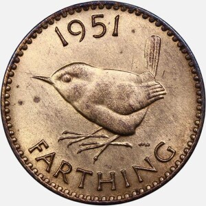 سکه 1 فارتینگ انگلیس 1951 (جرج ششم)(UNC)