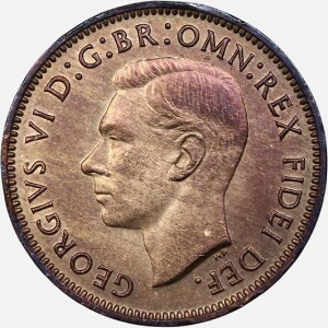 سکه 1 فارتینگ انگلیس 1952 (جرج ششم)(+AU)