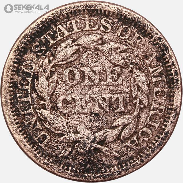 coin collection store www.sekekala.com فروشگاه سکه کالا سکه خارجی 040905 (499) سکه 1 سنت نایاب آمریکا 1848 (Large cent)