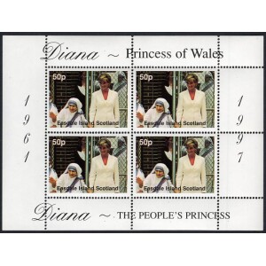 شیت تمبر اسکاتلند 1997 (پرنس دایانا - مادر ترزا)