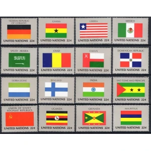 مجموعه تمبر پرچمها سازمان ملل 1982 (16 عدد)