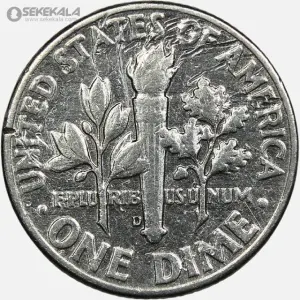 سکه دایم (10 سنت) نقره آمریکا 1964 (رزولت)