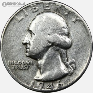 سکه کوارتر نقره (25 سنت) آمریکا 1946 (جرج واشنگتن)