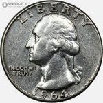 سکه کوارتر نقره (25 سنت) آمریکا 1964