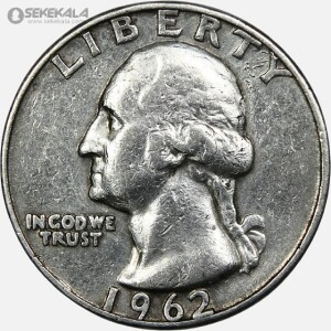 سکه کوارتر نقره (25 سنت) آمریکا 1962 D